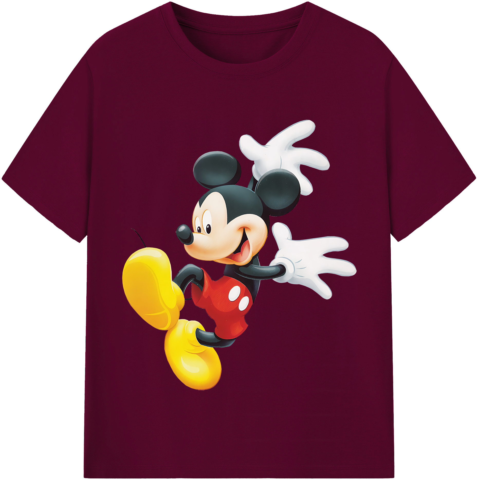 （画像用） ミッキーマウス Mickey Mouse レディースカジュアルプリントTシャツ（綿100％）